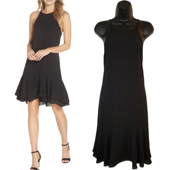 Charles Henry Dresses & Skirts - CHARLES Henry Black Tiered Shift Dress Size L